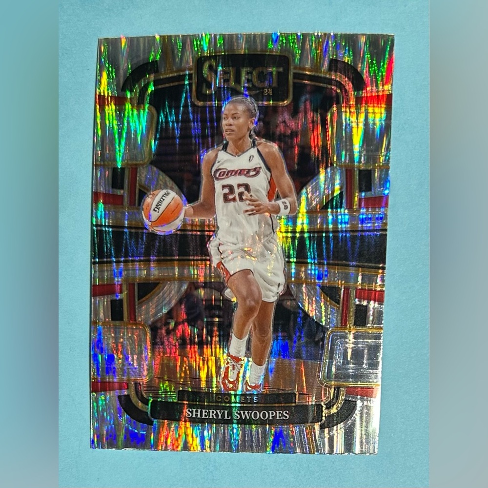 Sheryl Swoopes 2024 Panini Select WNBA Silver Flash Prizm Card #76 Comets